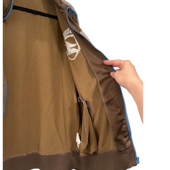 Vintage 90s Kenvelo Men's L European 1989 Track Jacket Full Zip Soccer Brown y2k - Picture 9 of 11